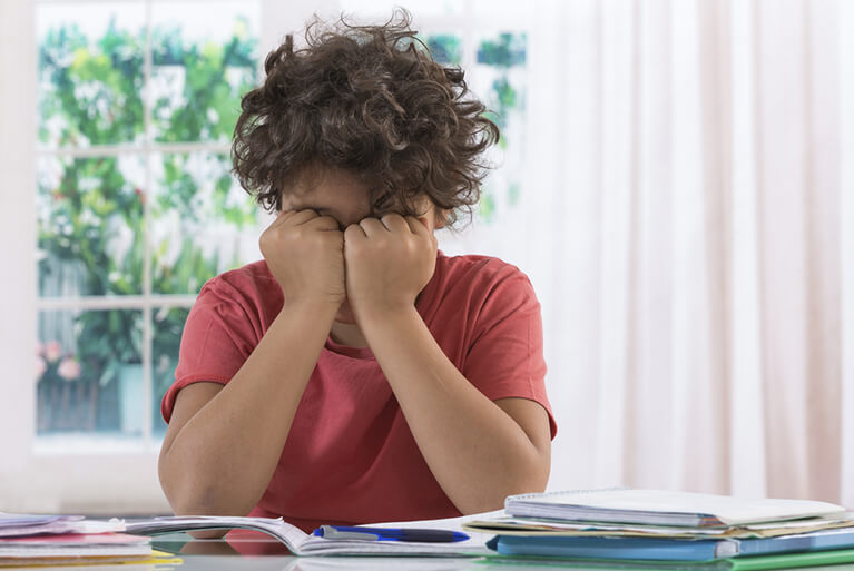 Child stressed about mathematics