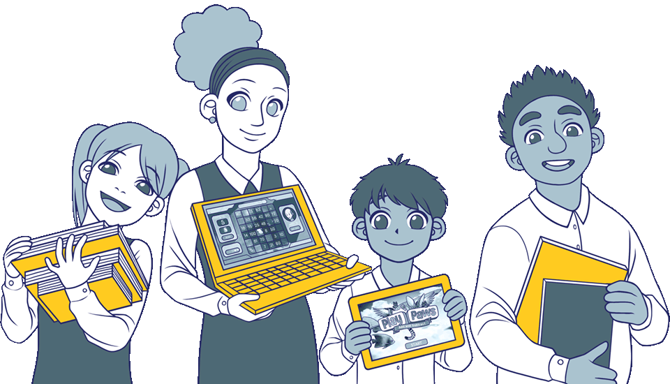 Students holding Mathletics Resources